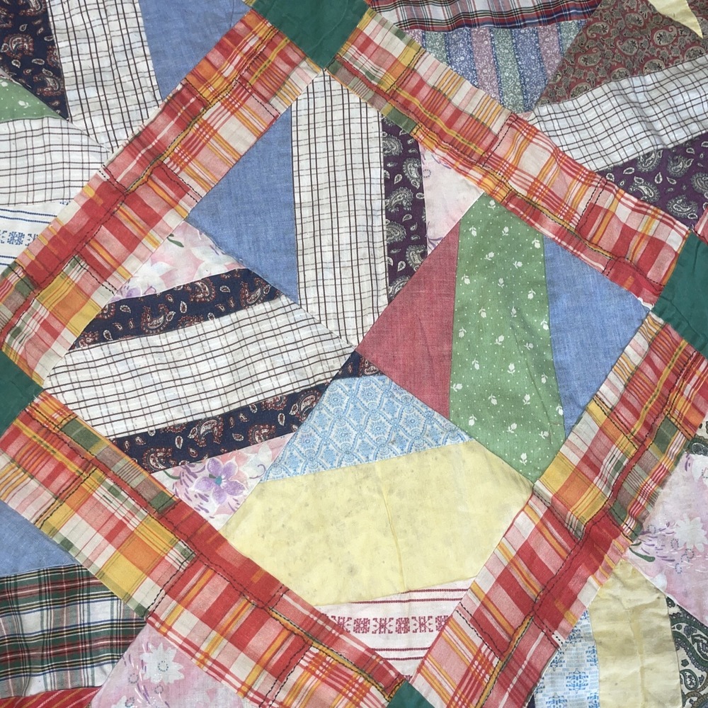 Full/Queen Size Quilt Top 70x86" 1960/70 - Picture 2 of 7